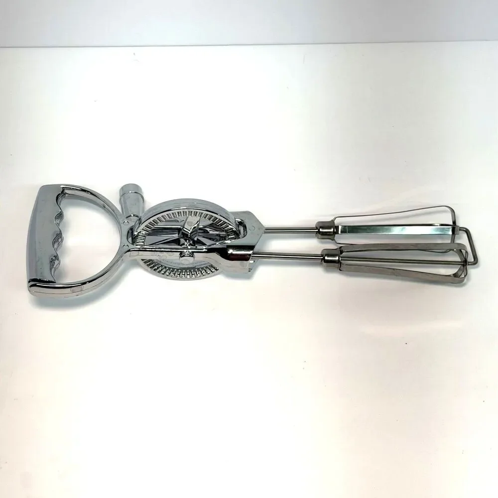 Unbranded Vintage 12-Inch Rotary Egg Beater, Baking Utensil, Kitchen Gadget